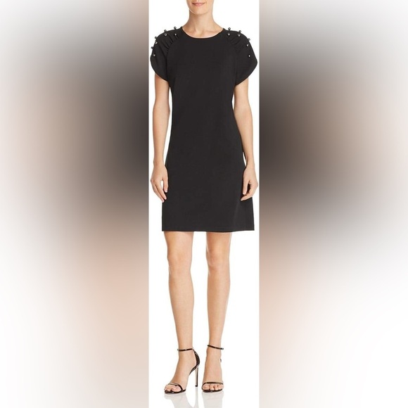 Betsey Johnson Dress Women's Size 10 US Black Embellished Shoulders NWT - Picture 4 of 11